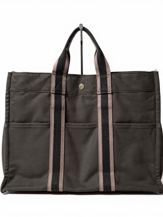 Hermes Other - Hermès Fourre Tout MM Tote Black Gray Canvas Large Work Bag Unisex
